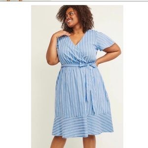 Blue and white striped light weight dress. Soft fabric.